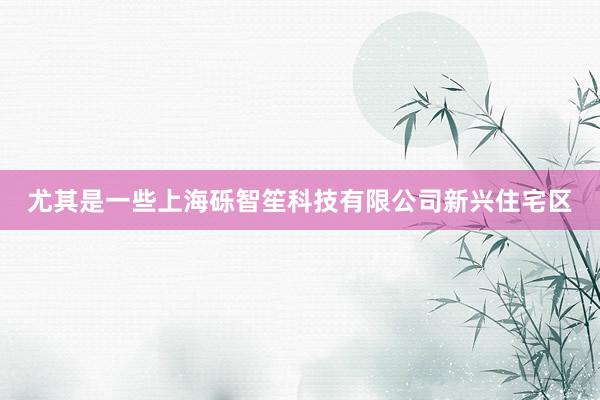 尤其是一些上海砾智笙科技有限公司新兴住宅区